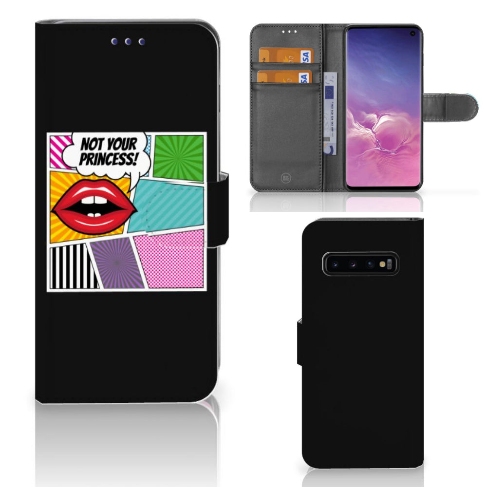 Samsung Galaxy S10 Wallet Case met Pasjes Popart Princess