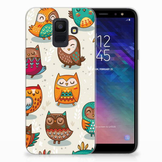 Samsung Galaxy A6 (2018) TPU Hoesje Vrolijke Uilen