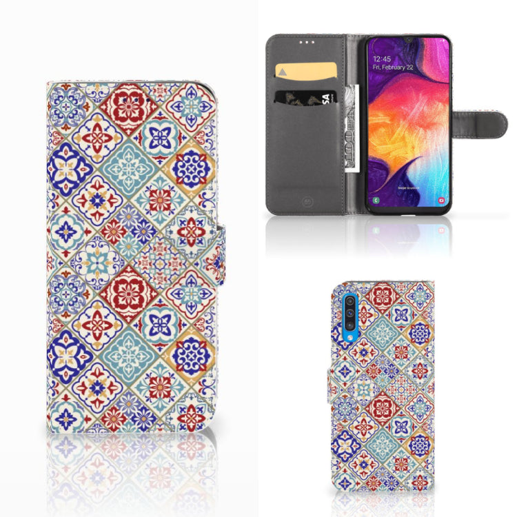 Samsung Galaxy A50 Bookcase Tiles Color