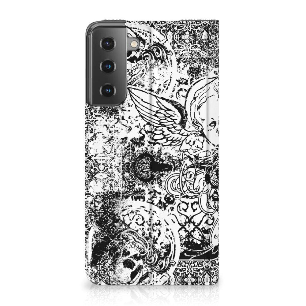 Mobiel BookCase Samsung Galaxy S21 Skulls Angel - B2C Telecom