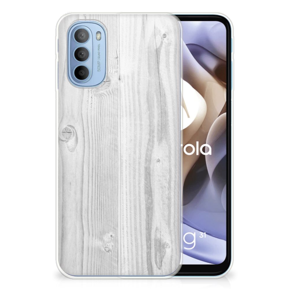 Motorola Moto G31 | G41 Bumper Hoesje White Wood B2C Telecom
