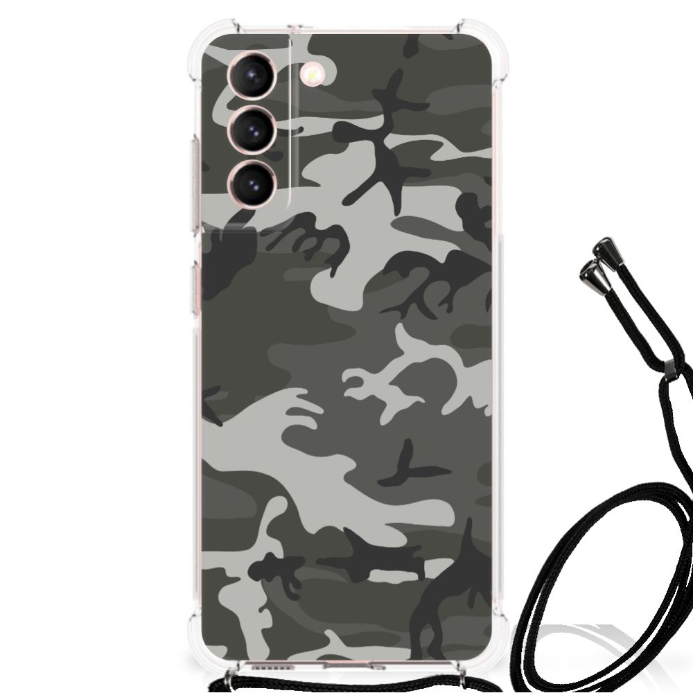 Samsung Galaxy S21 FE Doorzichtige Silicone Hoesje Army Light