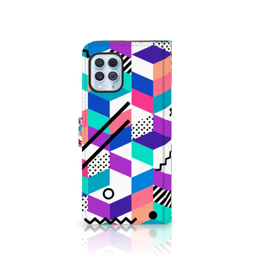 Motorola Moto G100 Book Case Blokken Kleurrijk