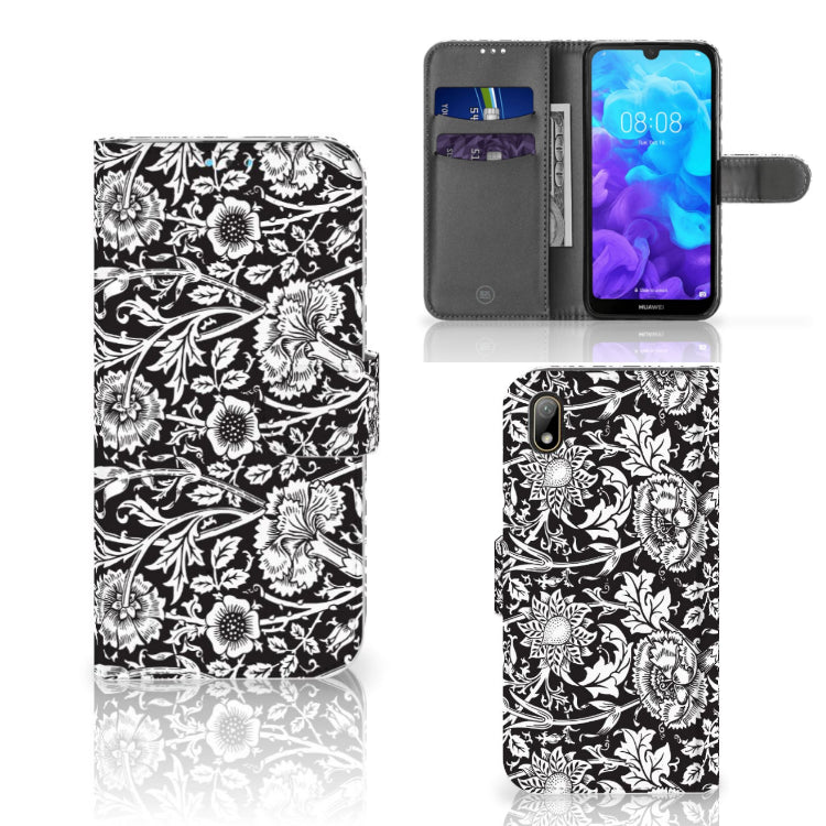 Huawei Y5 (2019) Hoesje Black Flowers