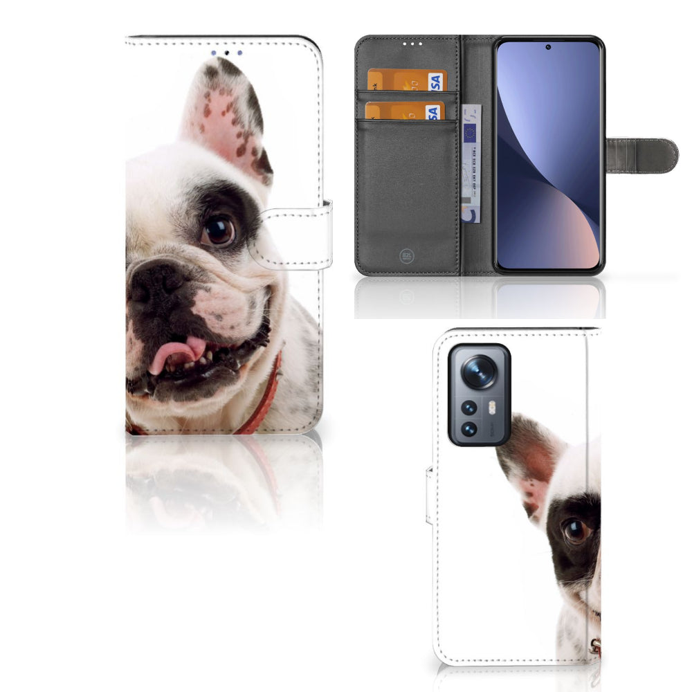 Xiaomi 12 Pro Telefoonhoesje met Pasjes Franse Bulldog