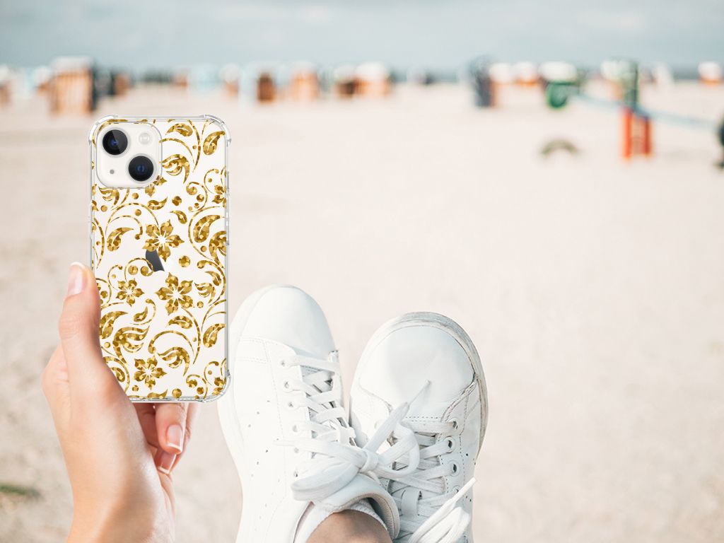 iPhone 13 Case Gouden Bloemen B2C Telecom