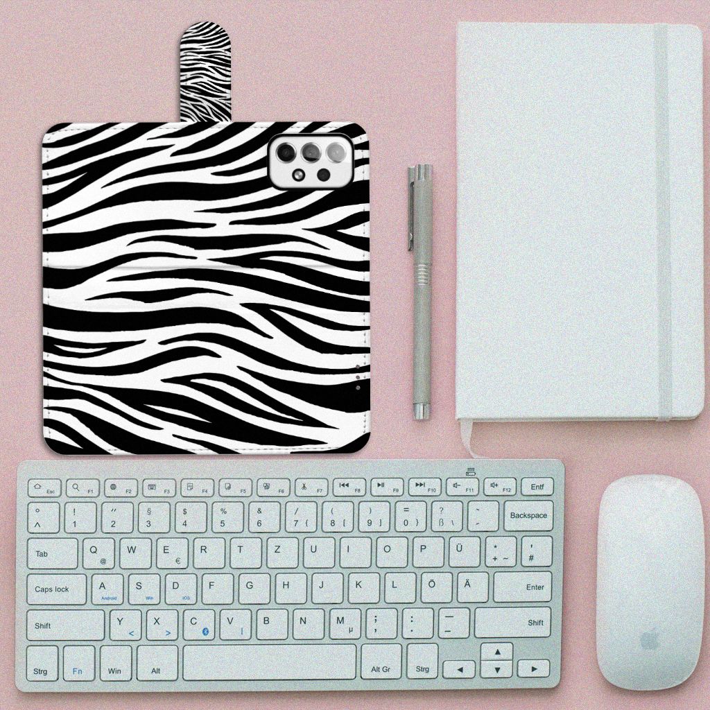 Samsung Galaxy A73 5G Telefoonhoesje met Pasjes Zebra