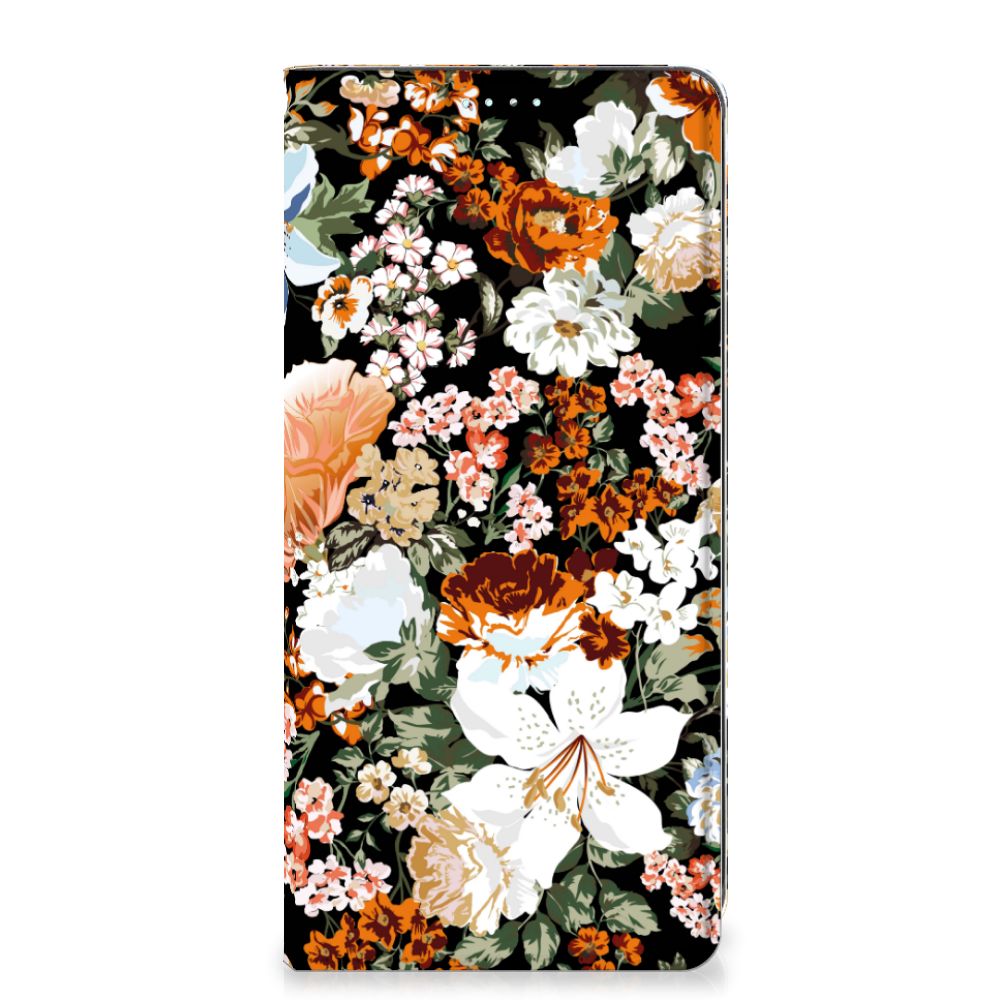 Smart Cover voor Samsung Galaxy A71 Dark Flowers - B2C Telecom