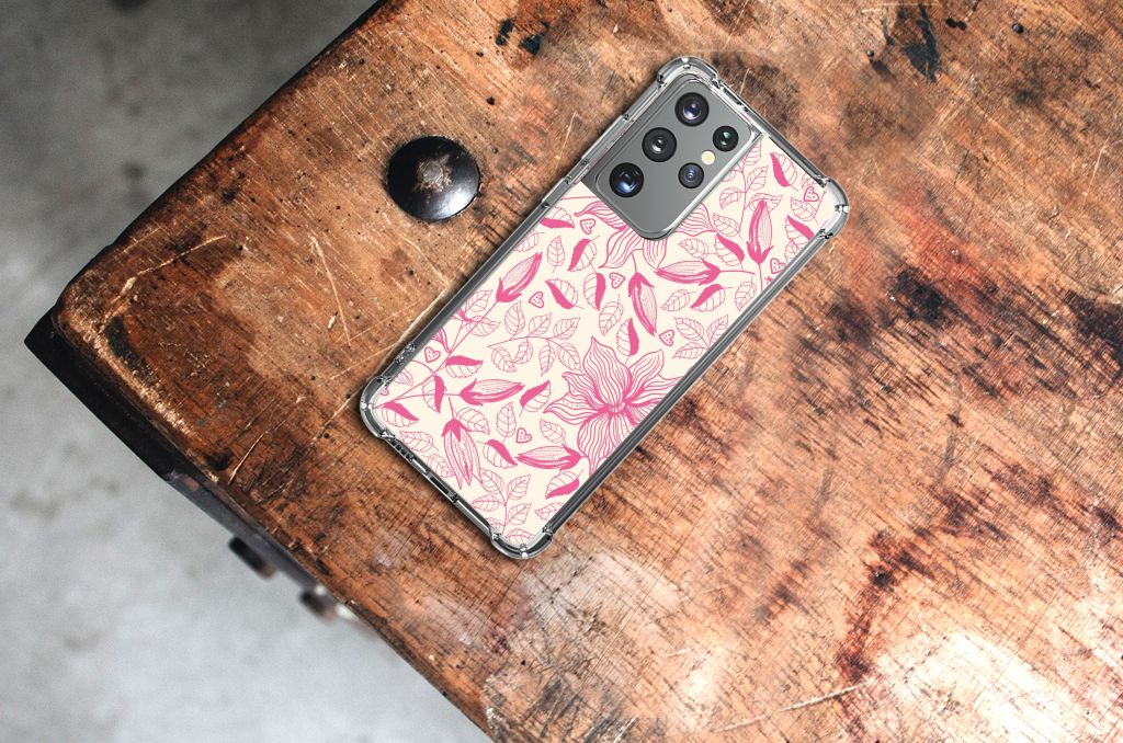 Samsung Galaxy S21 Ultra Case Pink Flowers B2C Telecom