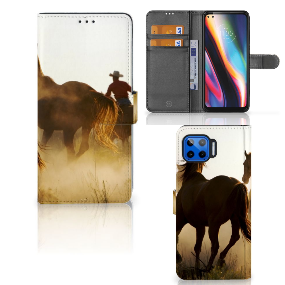 Motorola Moto G 5G Plus Telefoonhoesje met Pasjes Design Cowboy