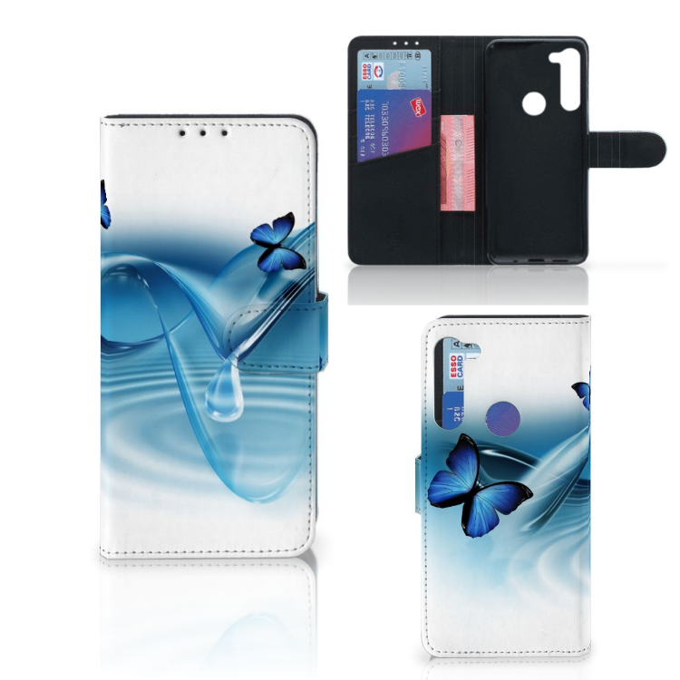 Motorola G8 Power Telefoonhoesje met Pasjes Vlinders