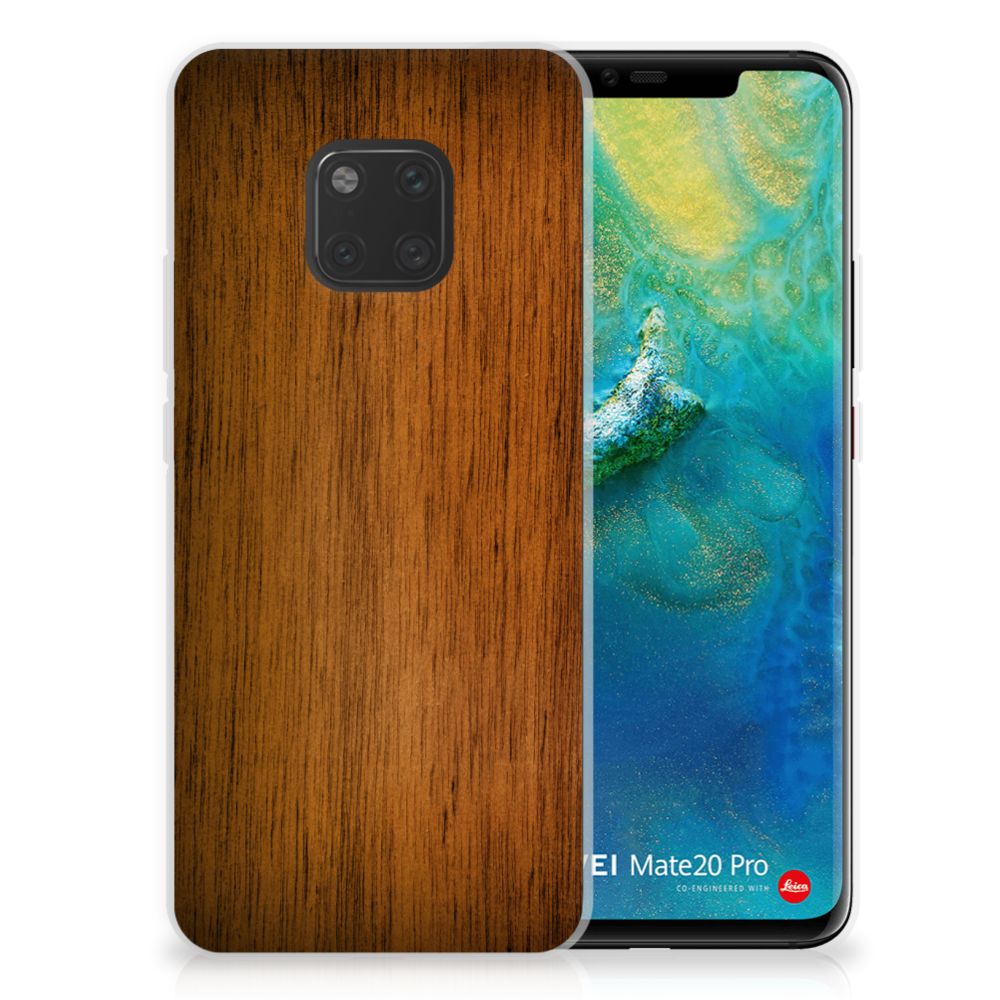 Huawei Mate 20 Pro Bumper Hoesje Donker Hout