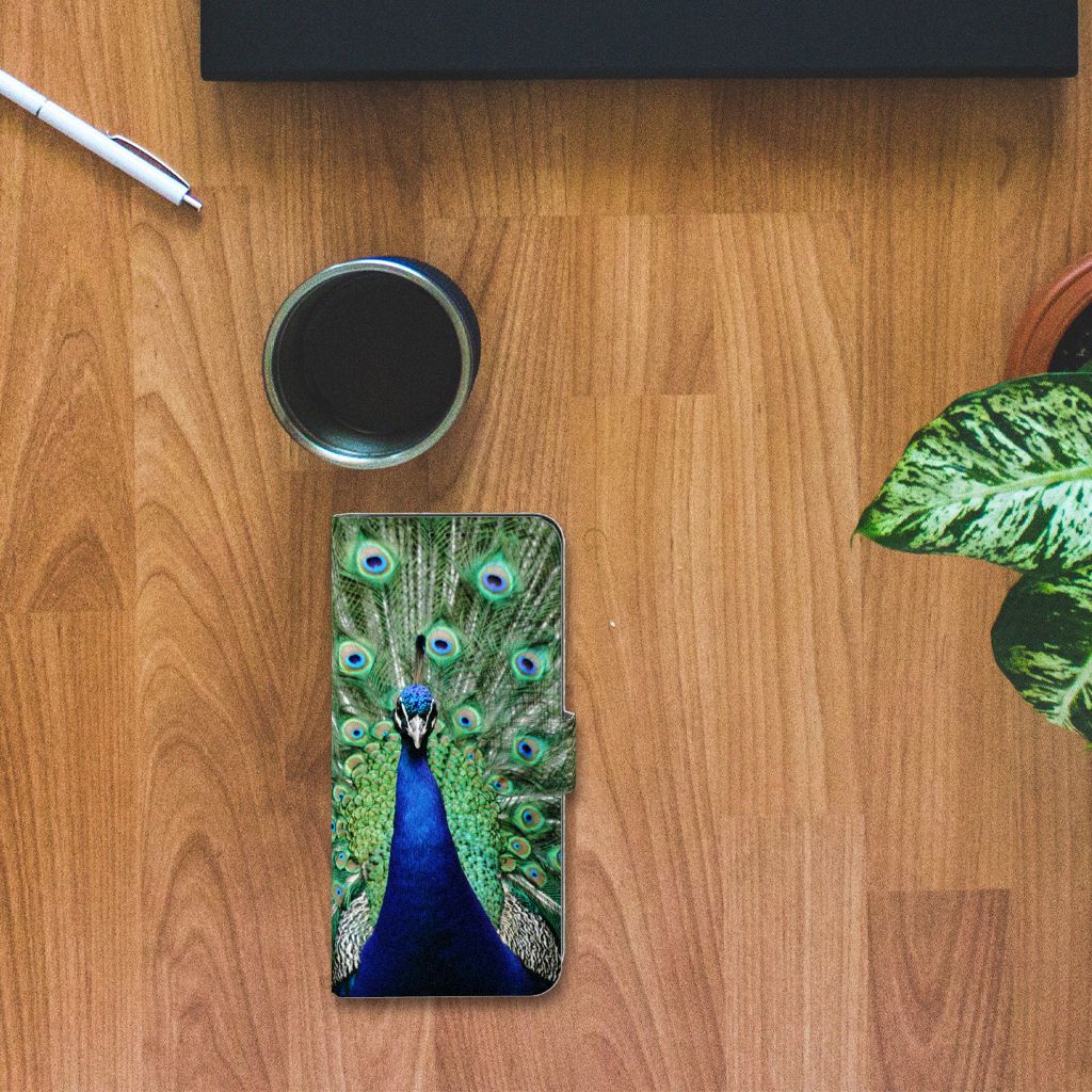 Samsung Galaxy S21 Ultra Telefoonhoesje met Pasjes Pauw