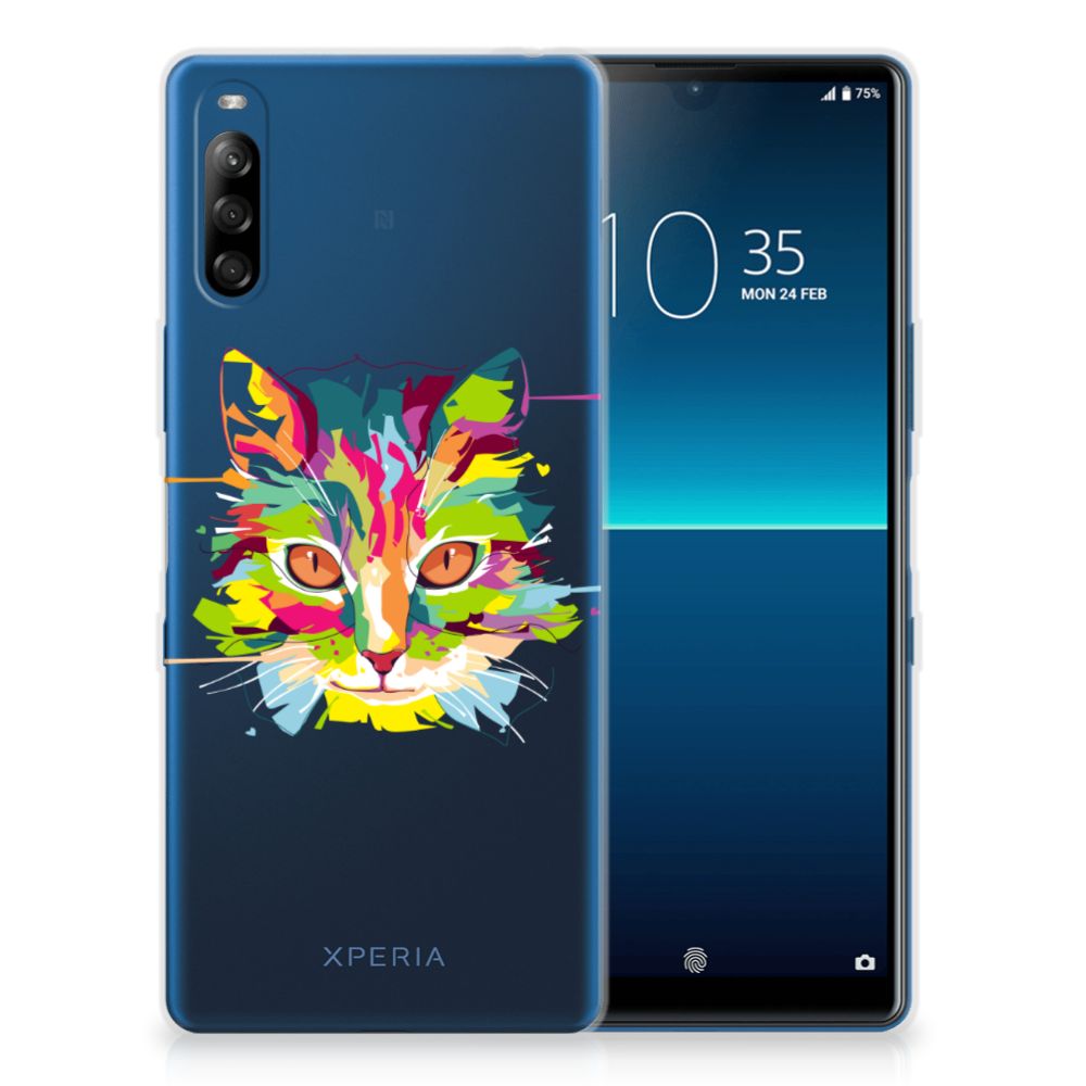 Sony Xperia L4 Telefoonhoesje met Naam Cat Color