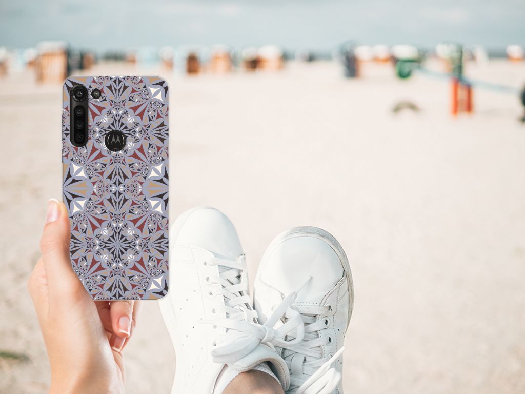 Motorola Moto G8 Power TPU Siliconen Hoesje Flower Tiles B2C Telecom