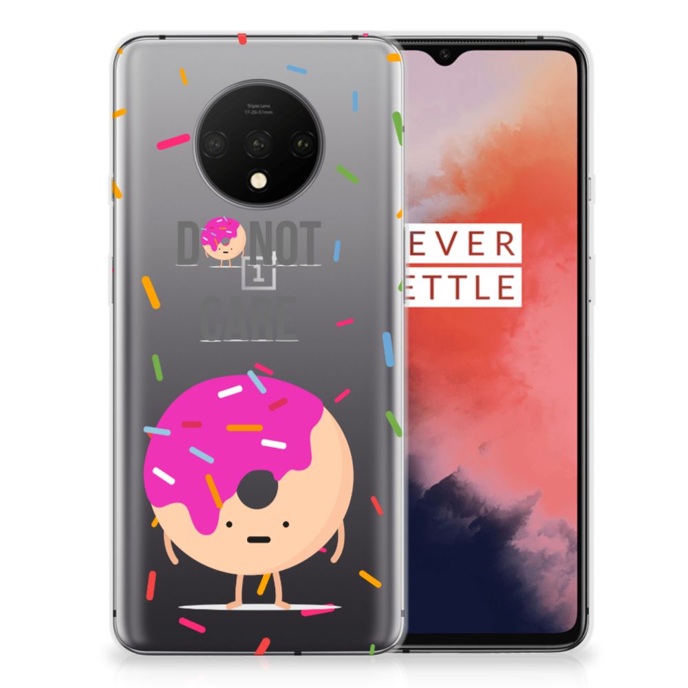 OnePlus 7T Siliconen Case Donut Roze