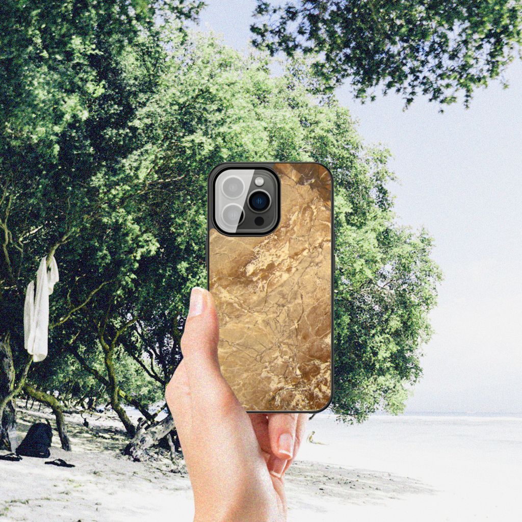 iPhone 13 Pro Marmeren Print Telefoonhoesje Marmer Creme B2C Telecom
