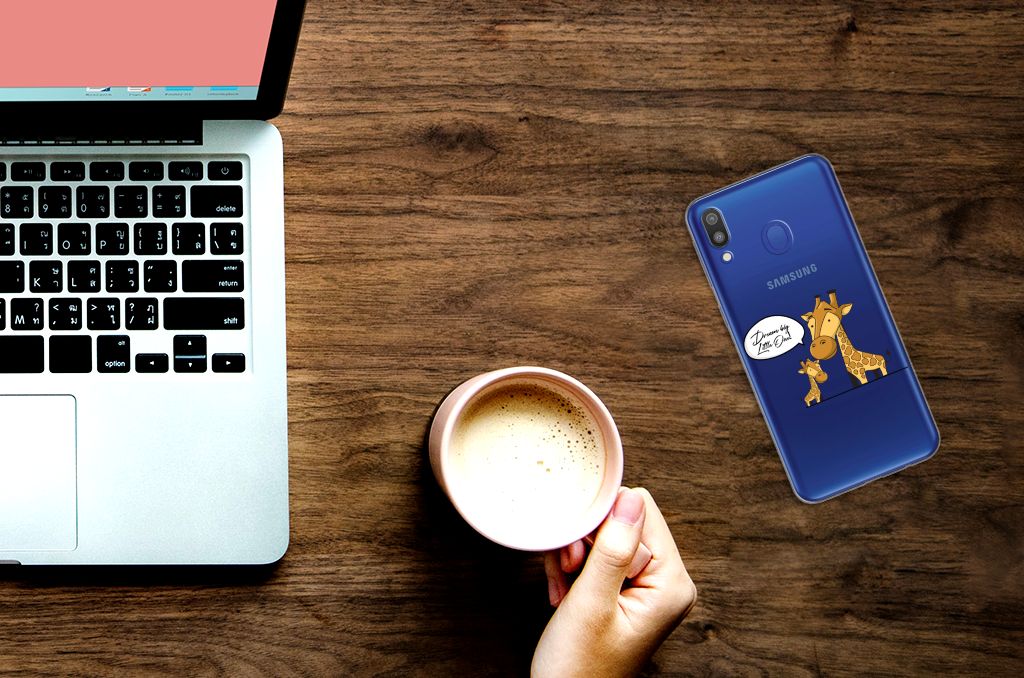 Samsung Galaxy M20 (Power) Telefoonhoesje met Naam Giraffe