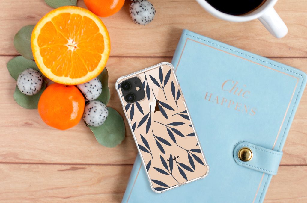 Apple iPhone 11 Case Leaves Blue