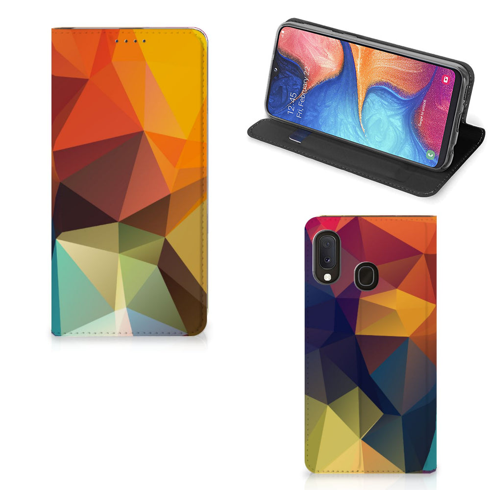 Samsung Galaxy A20e Stand Case Polygon Color