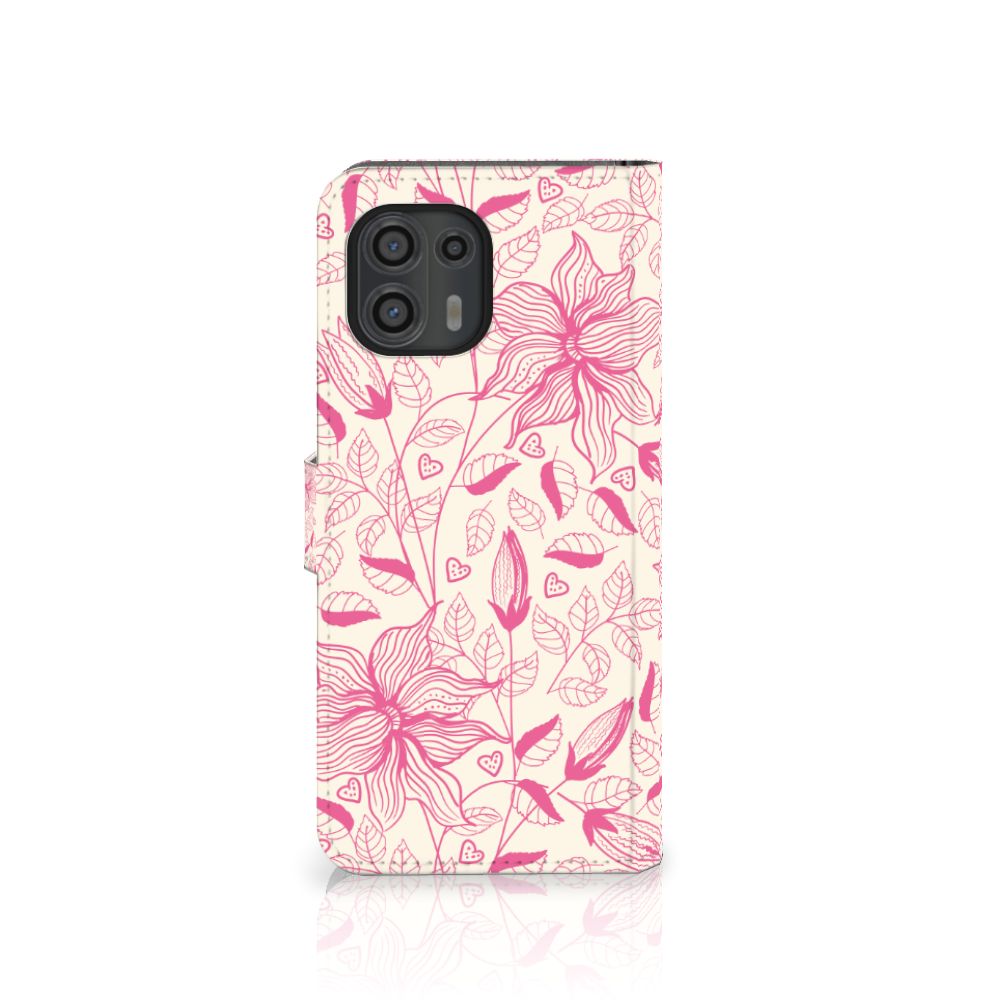 Motorola Edge 20 Lite Hoesje Pink Flowers
