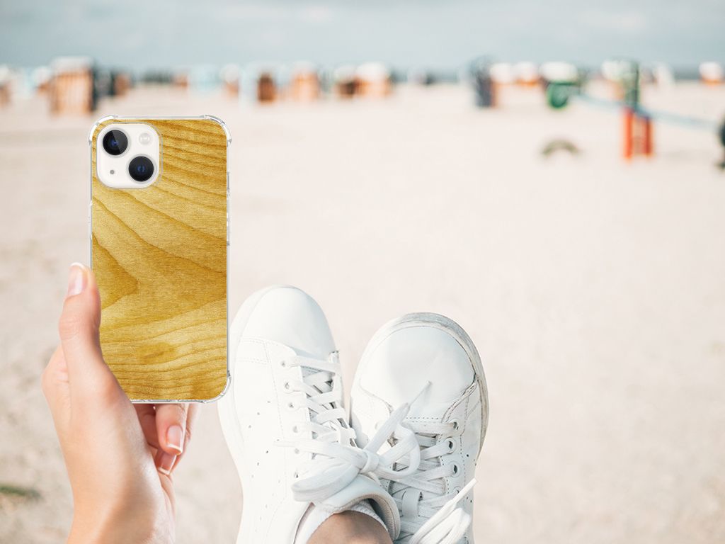 iPhone 13 Stevig Telefoonhoesje Licht Hout