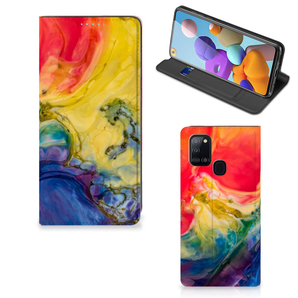 Bookcase Samsung Galaxy A21s Watercolor Dark - B2C Telecom