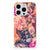 iPhone 15 Pro TPU Case Bosje Bloemen met kleurrijke oranje, paarse en roze bloemen op een doorzichtige achtergrond.