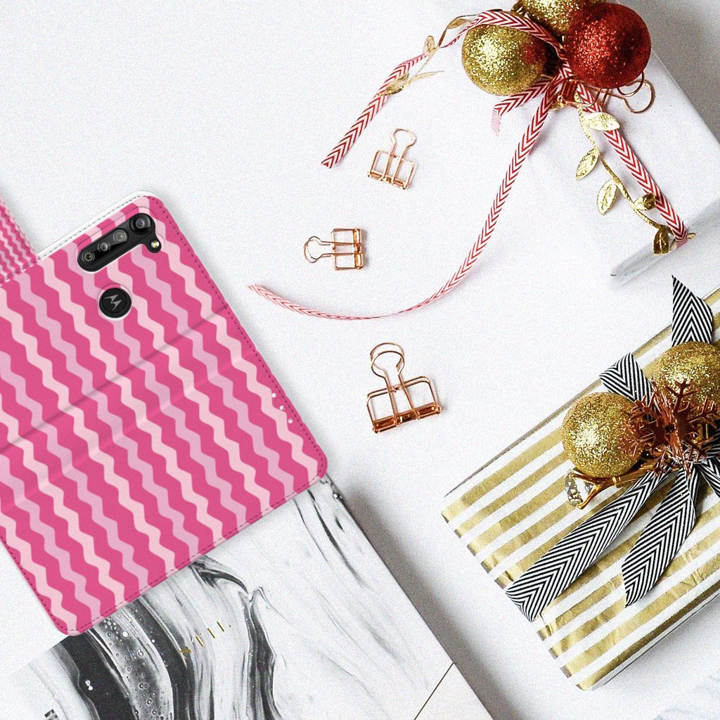 Motorola G8 Power Telefoon Hoesje Waves Pink