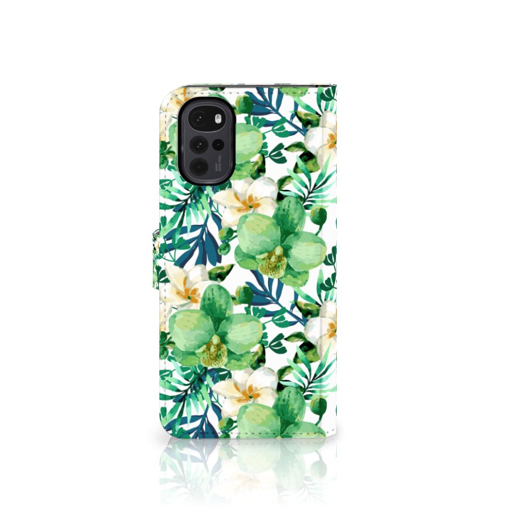 Motorola Moto G22 Hoesje Orchidee Groen