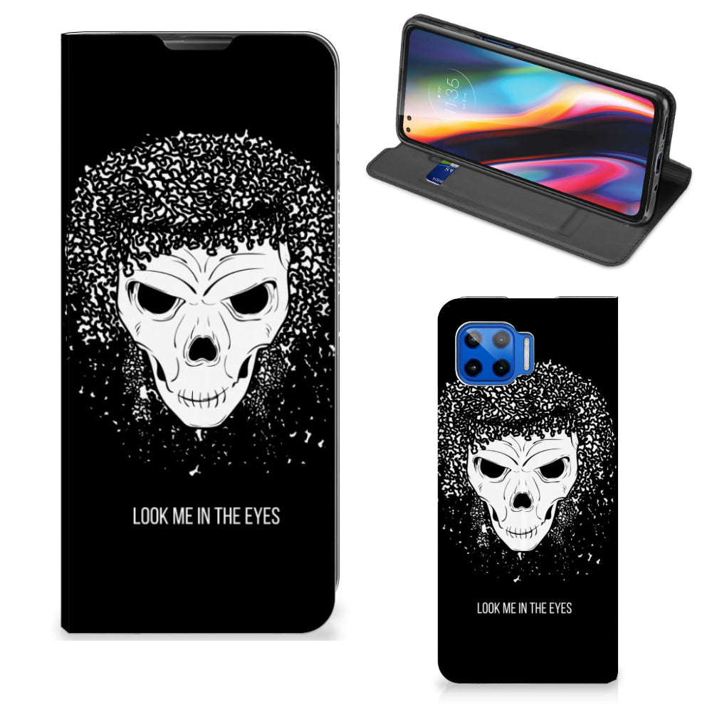 Mobiel BookCase Motorola Moto G 5G Plus Skull Hair