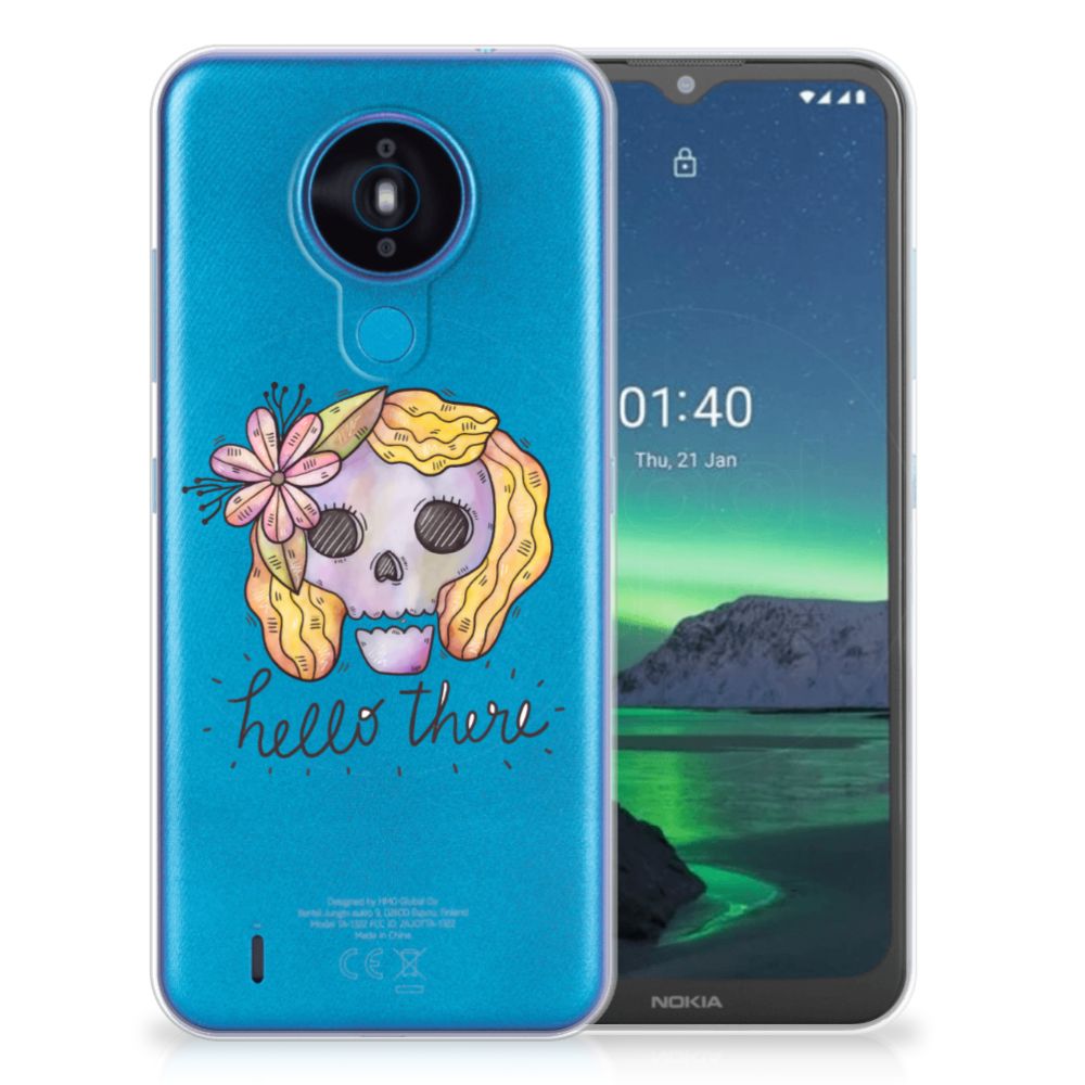 Silicone Back Case Nokia 1.4 Boho Skull