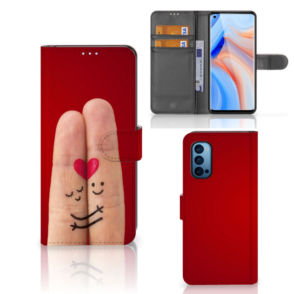 OPPO Reno 4 Pro 5G Wallet Case met Pasjes Liefde - Origineel Romantisch Cadeau