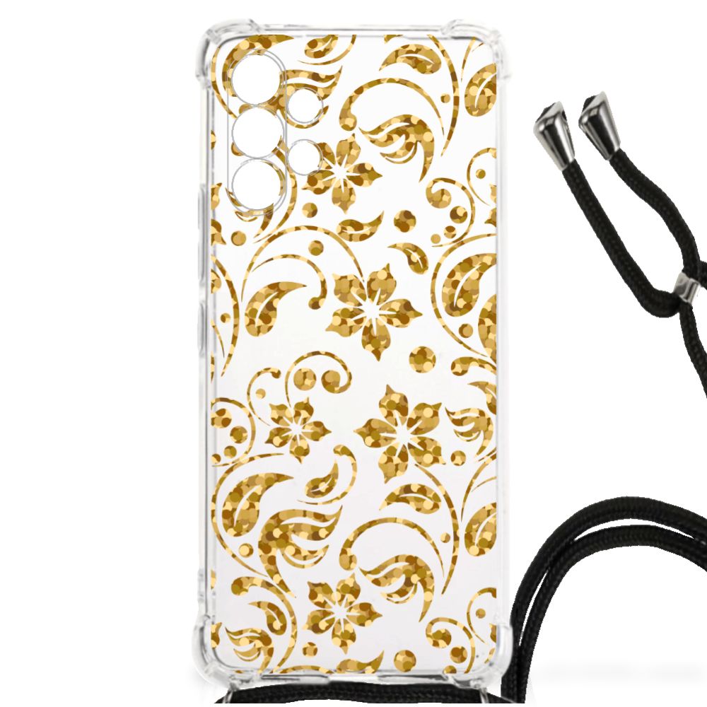 Samsung Galaxy A13 4G Case Gouden Bloemen B2C Telecom