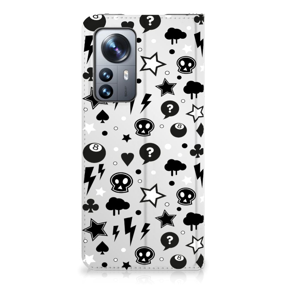 Mobiel BookCase Xiaomi 12 Pro Silver Punk - B2C Telecom