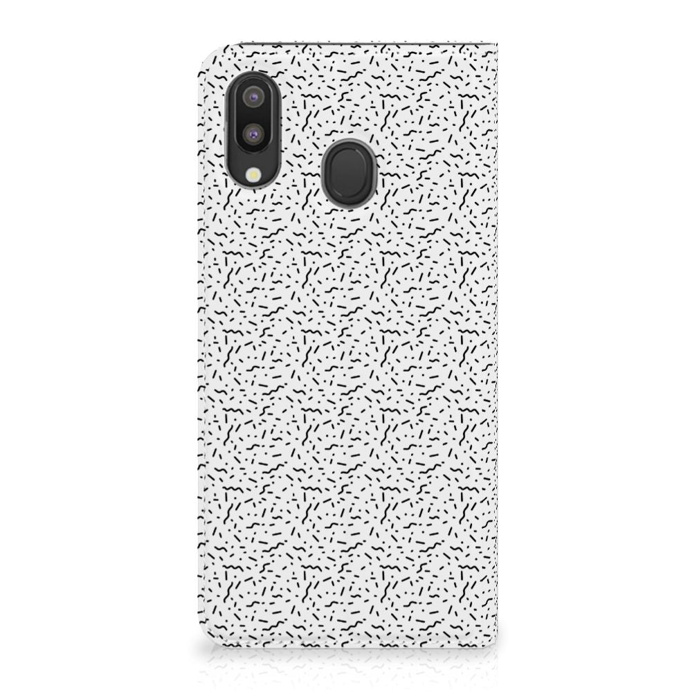 Samsung Galaxy M20 Hoesje met Magneet Stripes Dots