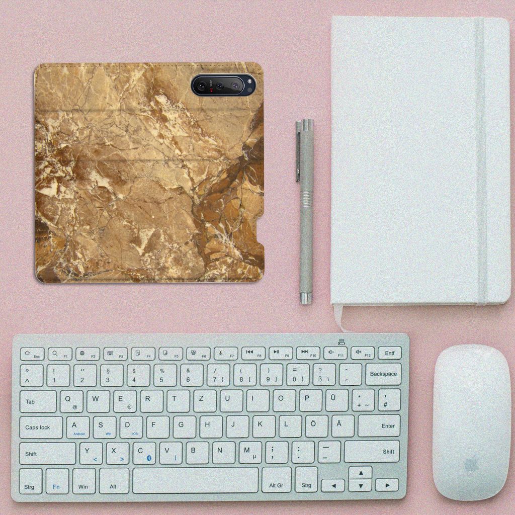 Sony Xperia 5 II Standcase Marmer Creme - B2C Telecom