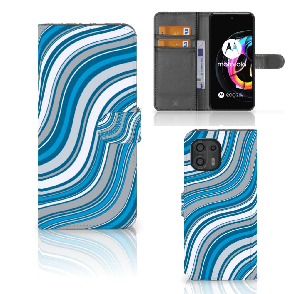 Motorola Edge 20 Lite Telefoon Hoesje Waves Blue