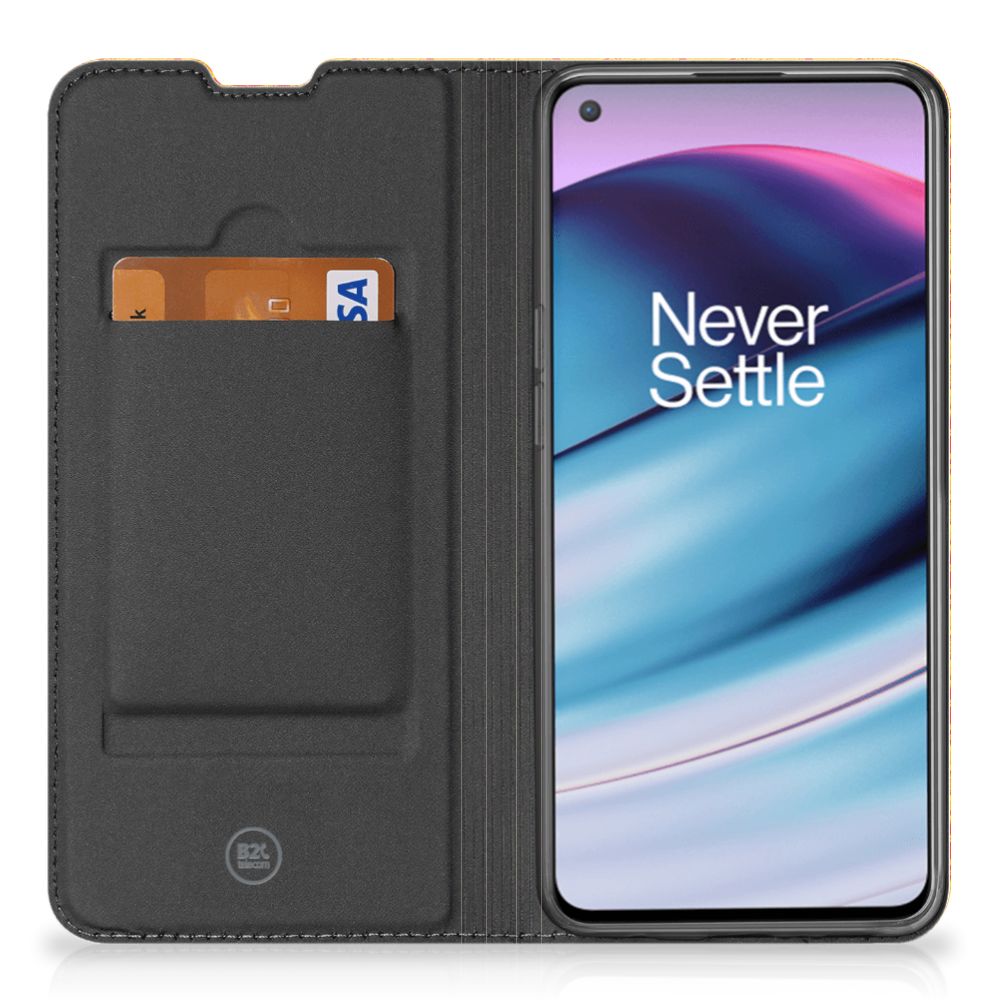 OnePlus Nord CE 5G Hoesje met Magneet Batik Oranje - B2C Telecom