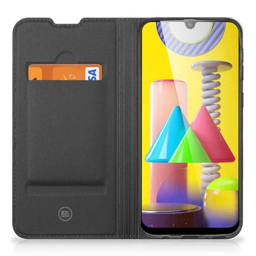 Samsung Galaxy M31 Book Wallet Case Wood Concrete - B2C Telecom