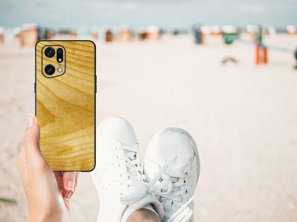 OPPO Find X5 Pro Houten Print Telefoonhoesje Licht Hout B2C Telecom