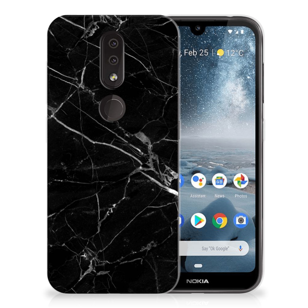 Nokia 4.2 TPU Siliconen Hoesje Marmer Zwart - Origineel Cadeau Vader