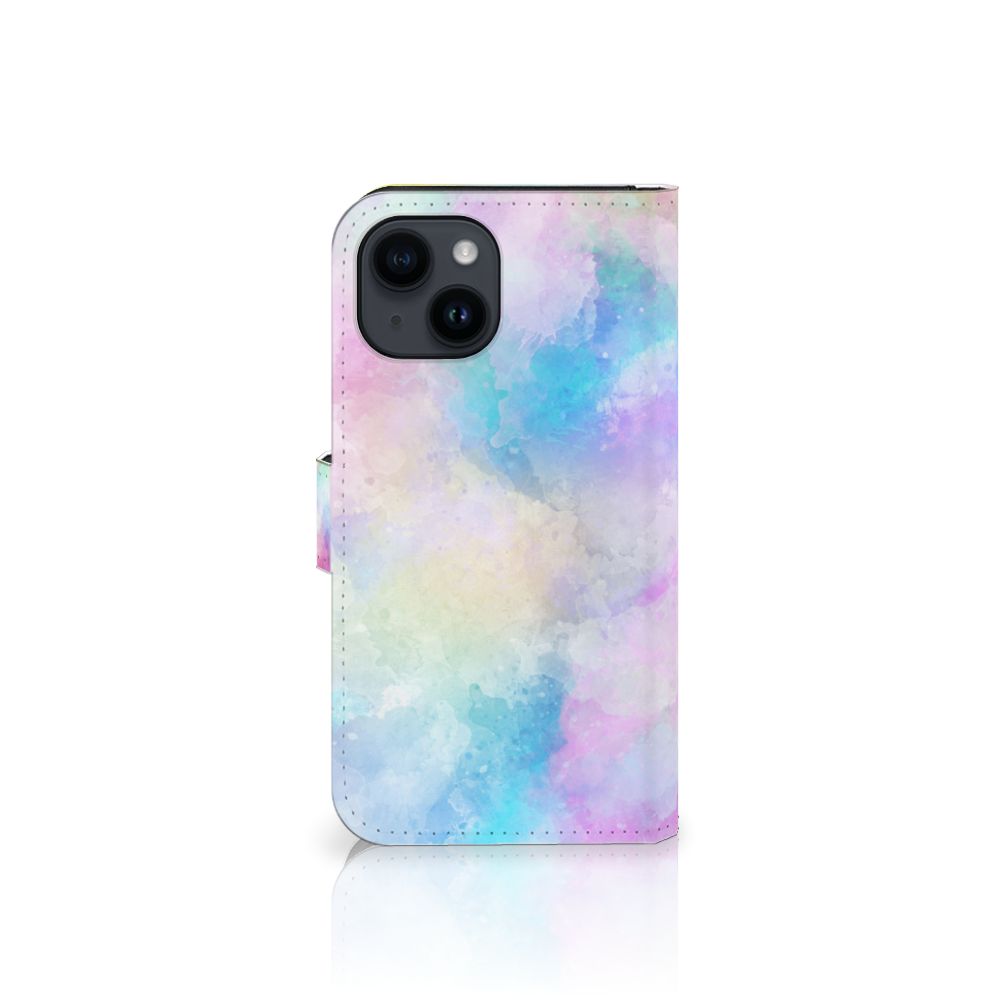 Hoesje iPhone 15 Watercolor Light met pastelkleuren en unieke watercolor uitstraling.