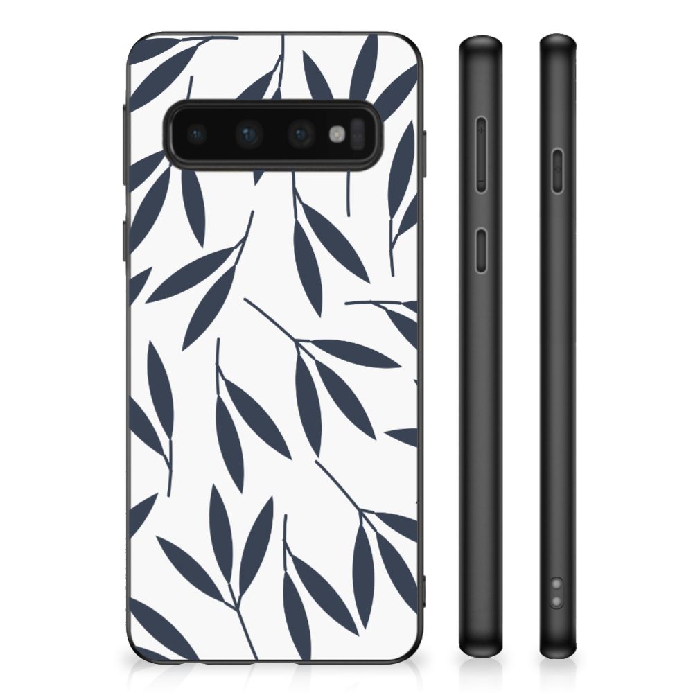 Samsung Galaxy S10 Skin Case Leaves Blue