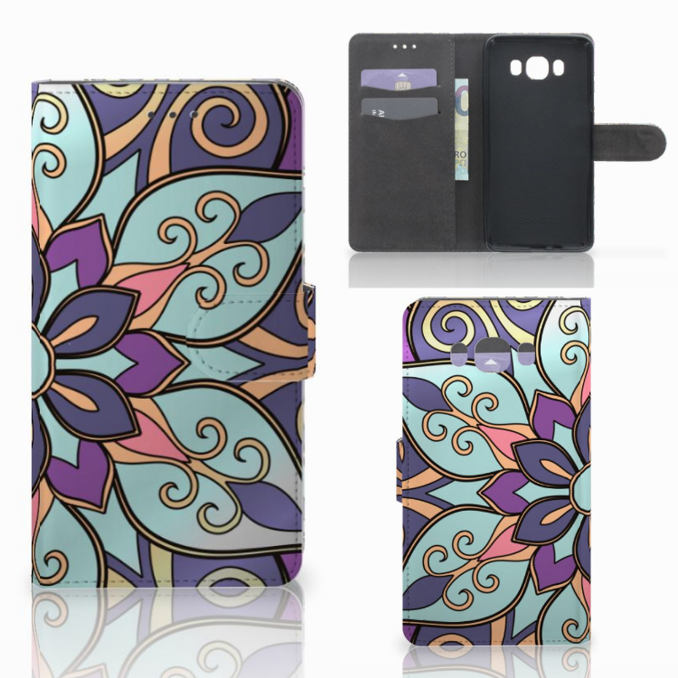 Samsung Galaxy J7 2016 Hoesje Purple Flower