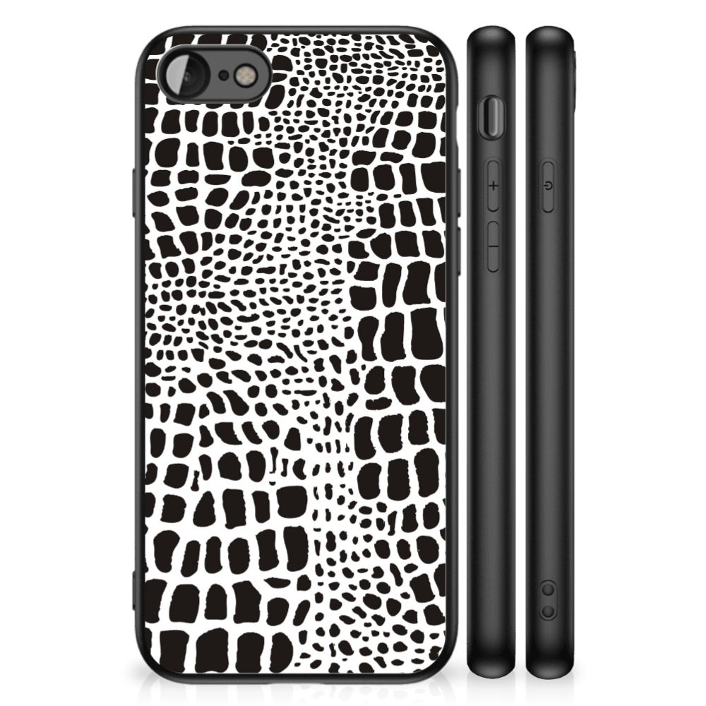 iPhone SE 2022 | SE 2020 | 7/8 Dierenprint Telefoonhoesje Slangenprint met zwart-wit slangenprint design