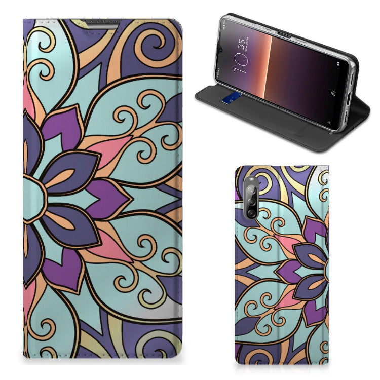 Sony Xperia L4 Smart Cover Purple Flower
