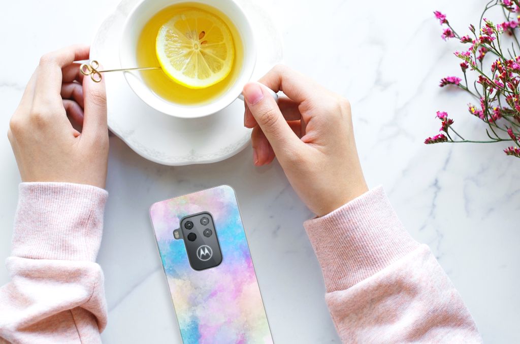 Hoesje maken Motorola One Zoom Watercolor Light