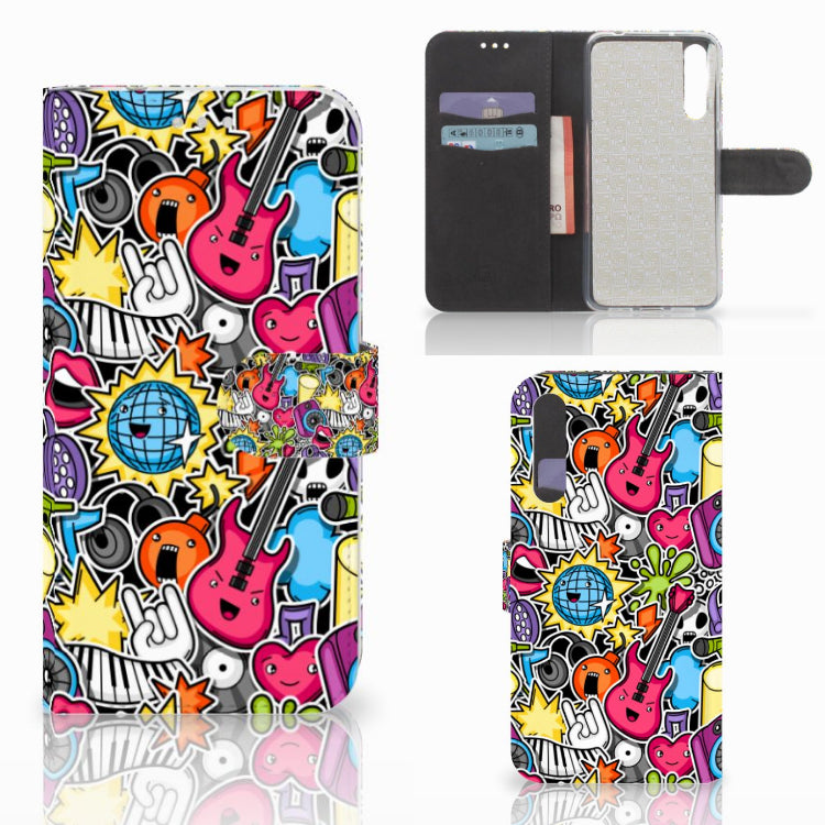 Huawei P20 Pro Wallet Case met Pasjes Punk Rock