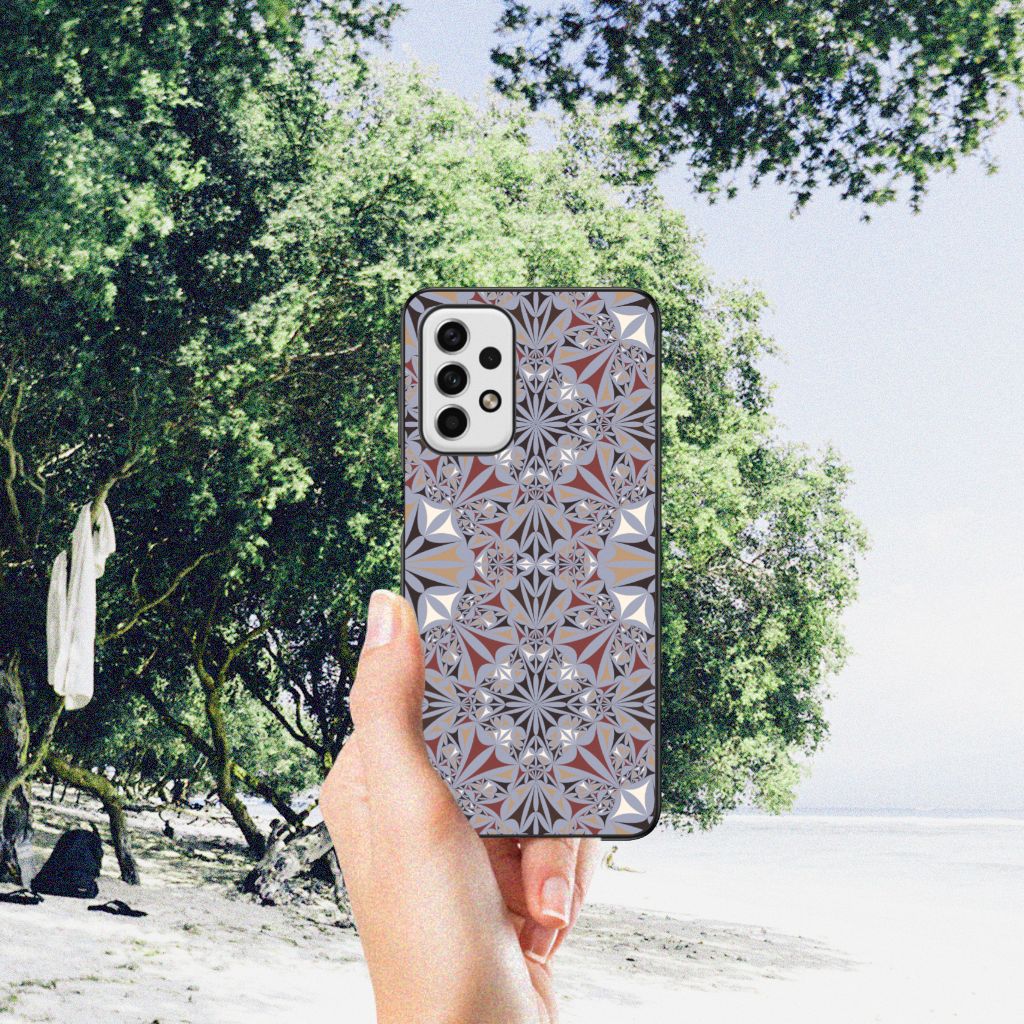 Samsung Galaxy A23 Marmeren Print Telefoonhoesje Flower Tiles B2C Telecom